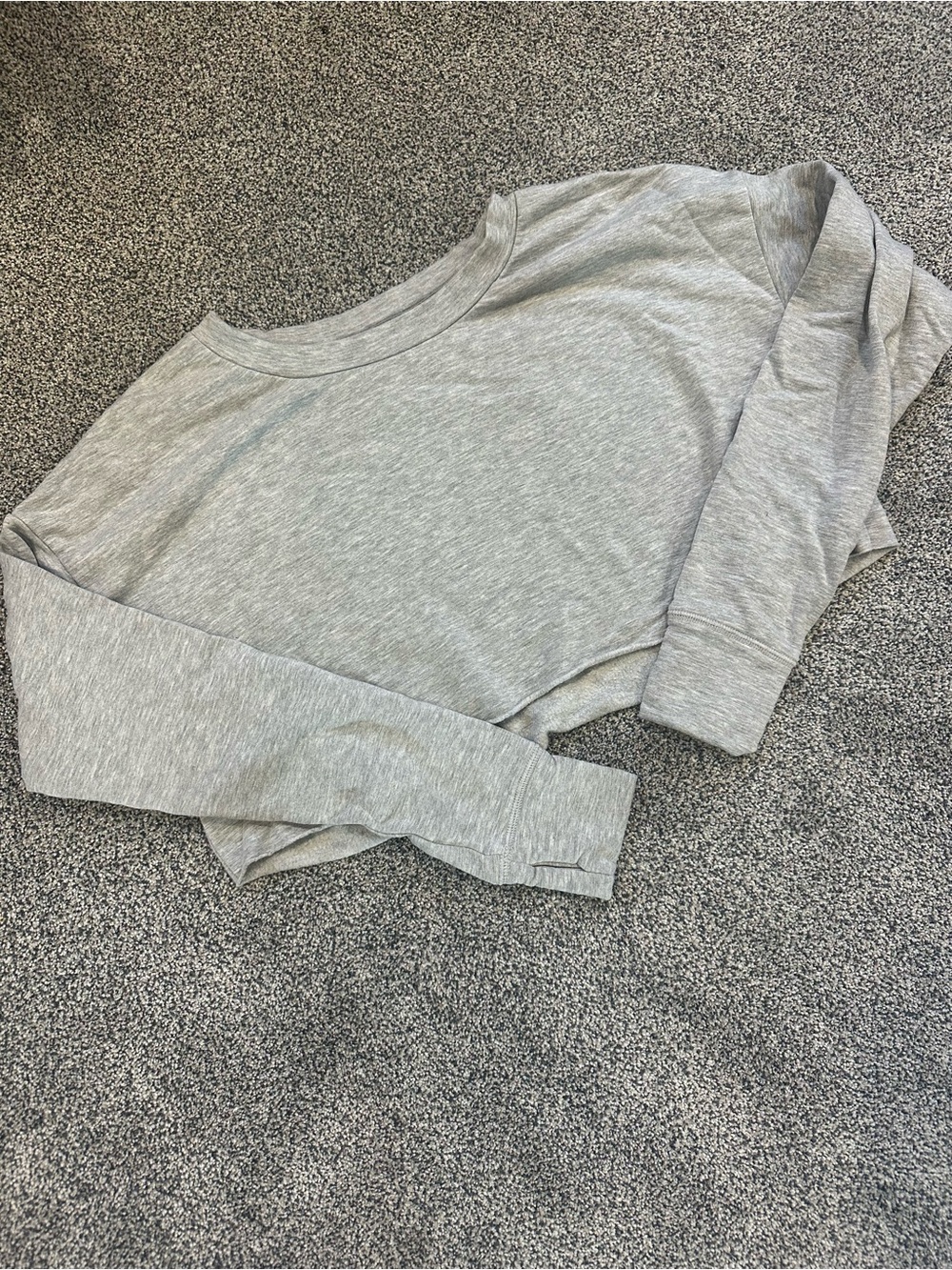 aerie Heather Gray Crop Long Sleeve Top